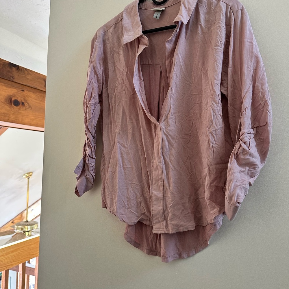 Elegant Mauve Button-Down Shirt